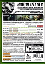 Xbox 360 Metal Gear Solid HD Collection Back CoverThumbnail